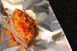 Gevulde zoete aardappel